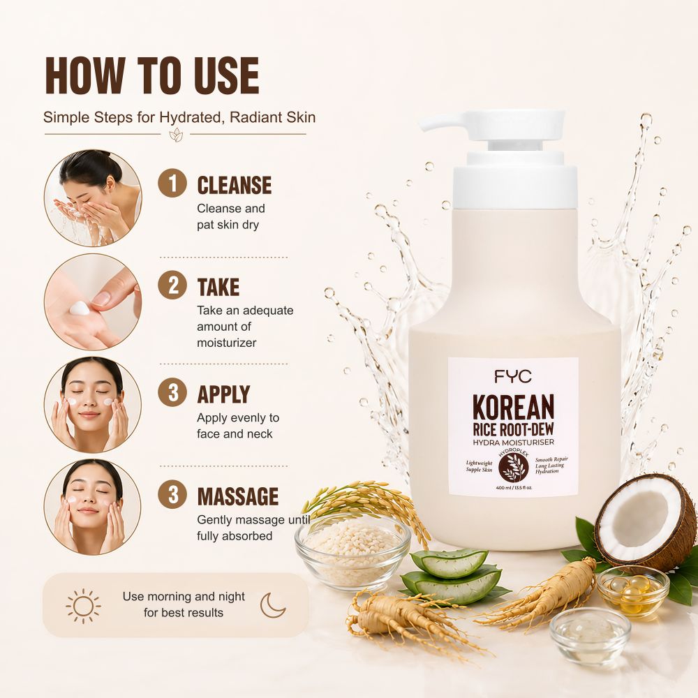 FYC Korean Hydra Moisture Face Cream with Hyaluronic Acid & Rice Water