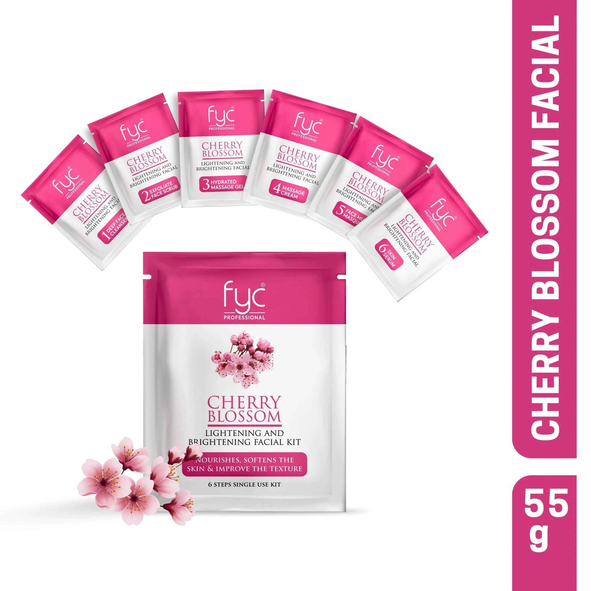 Cherry Blossom Lightening & Brightening 6 Step Facial Kit – 55g