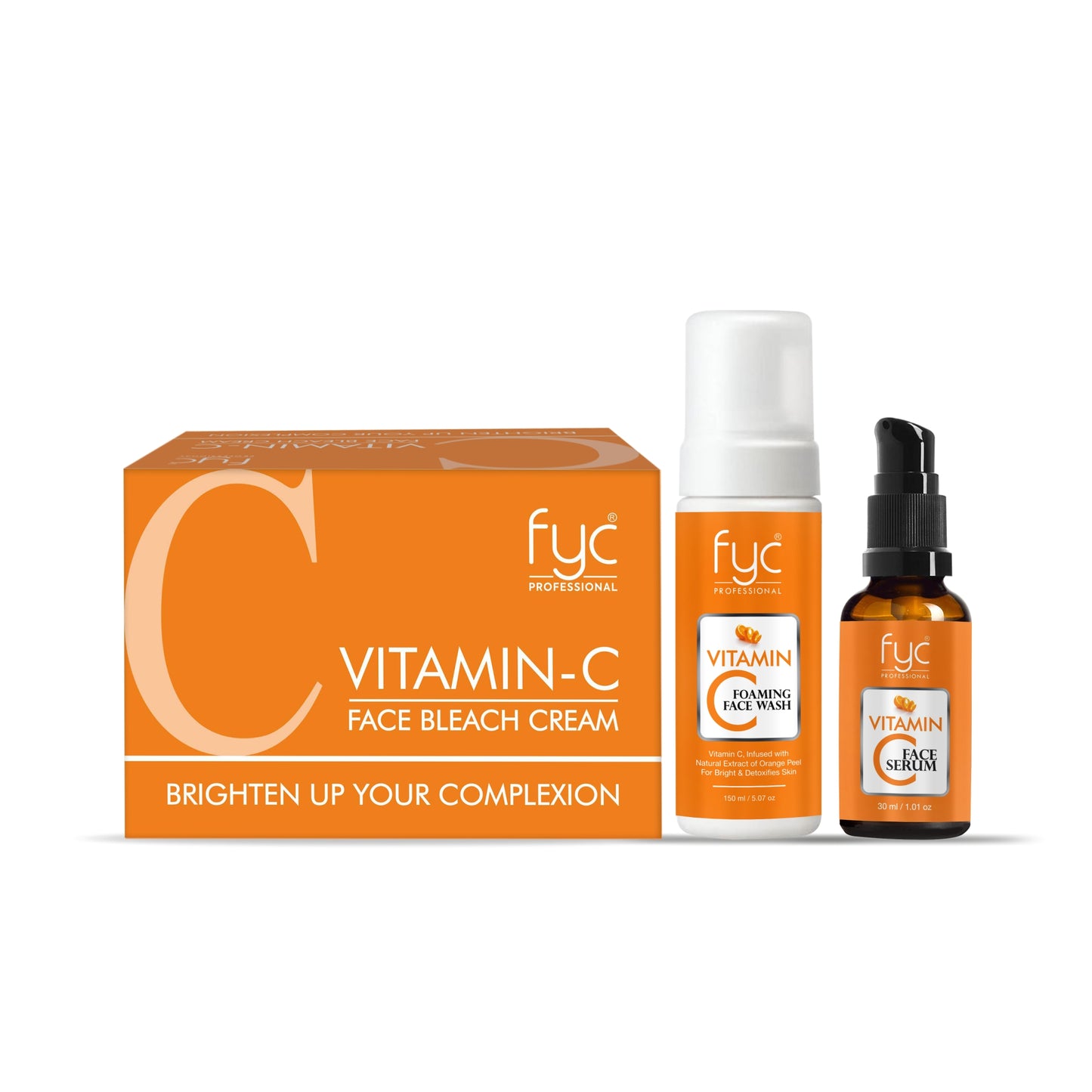 Vitamin-C Face Bleach Cream & Vitamin Foaming Face Wash and Vitamin Face Serum Combo