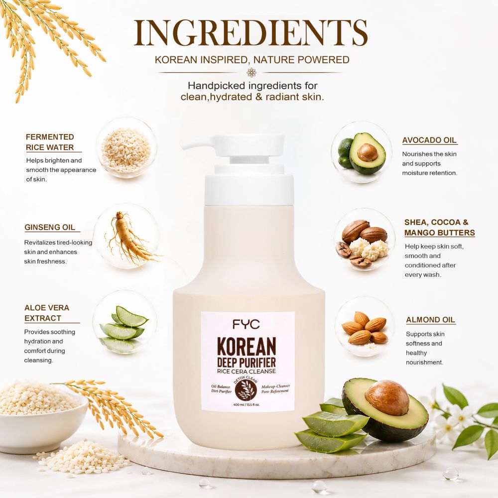 FYC Korean Deep Purifier Face Cleanser with Rice Water & Ginseng Oil