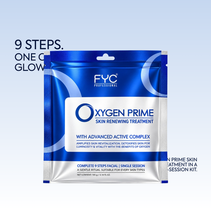 FYC PROFESSIONAL Oxygen Prime 9-Step Facial Kit with Niacinamide & Hyaluronic Acid – Pack of 2 (370 g)