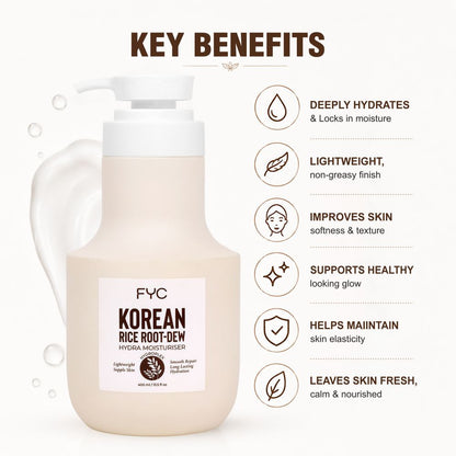 FYC Korean Hydra Moisture Face Cream with Hyaluronic Acid & Rice Water
