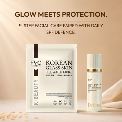 Korean Facial Kit + Sunspritz SPF 50 PA++++ | Dewy Defence Combo