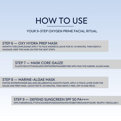 FYC PROFESSIONAL Oxygen Prime 9-Step Facial Kit with Niacinamide & Hyaluronic Acid – Pack of 2 (370 g)
