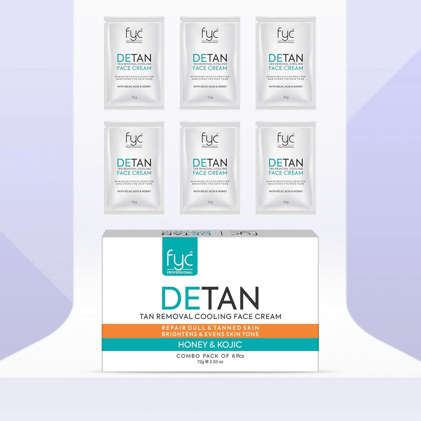 DETAN TAN REMOVAL COOLING CREAM for REPAIR DULL & TANNED SKIN (COMBO PACK)