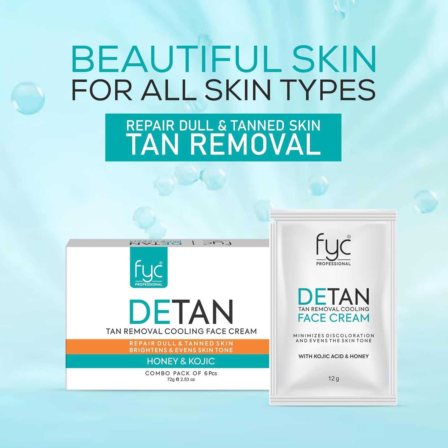 DETAN TAN REMOVAL COOLING CREAM for REPAIR DULL & TANNED SKIN (COMBO PACK)