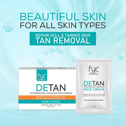 DETAN TAN REMOVAL COOLING CREAM for REPAIR DULL & TANNED SKIN (COMBO PACK)