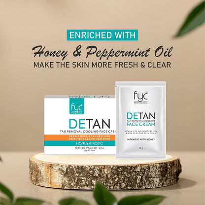DETAN TAN REMOVAL COOLING CREAM for REPAIR DULL & TANNED SKIN (COMBO PACK)