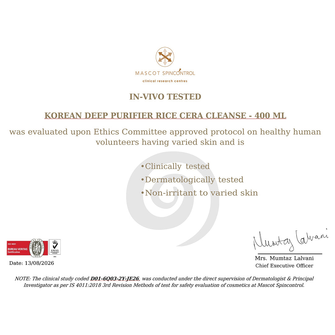 FYC Korean Deep Purifier Face Cleanser with Rice Water & Ginseng Oil