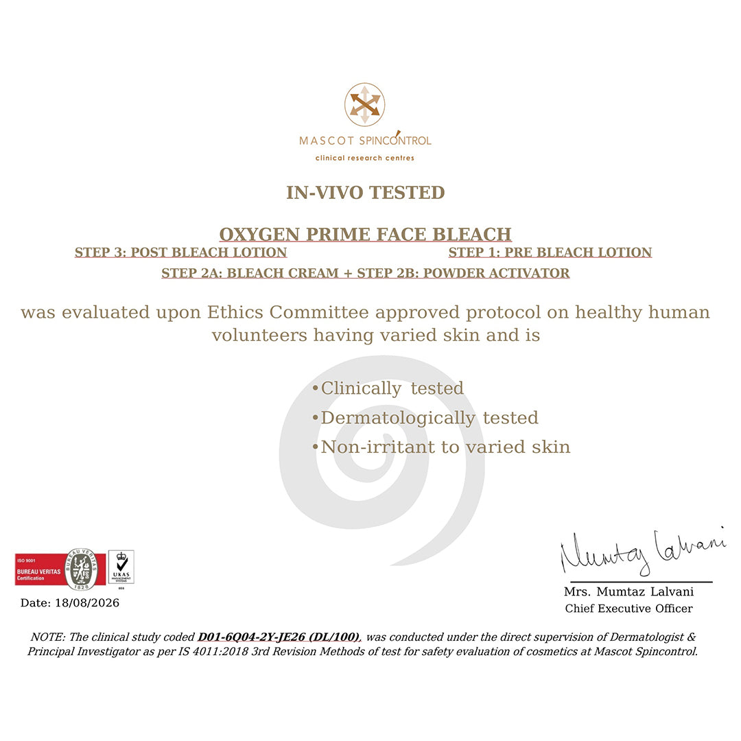 Oxygen Prime Face Bleach Cream with Active Advance Complex Combo (540g)