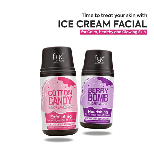 Berry Bomb & Cotton Candy Ice Cream Mask Combo – Ultimate Skin Brightening & Nourishing Facial Kit