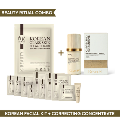Korean Facial Kit + Correcting Concentrate | Restore & Radiate Combo - FYC PROFESSIONAL