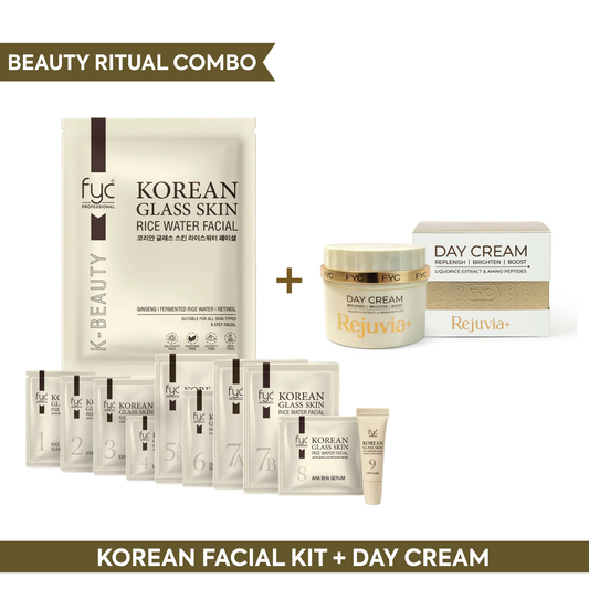 Korean Glass Skin Facial Kit + Day Cream | Glow & Hydration Combo