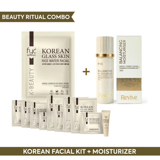 Korean Facial Kit + Moisturizer | Balancing Glow Combo