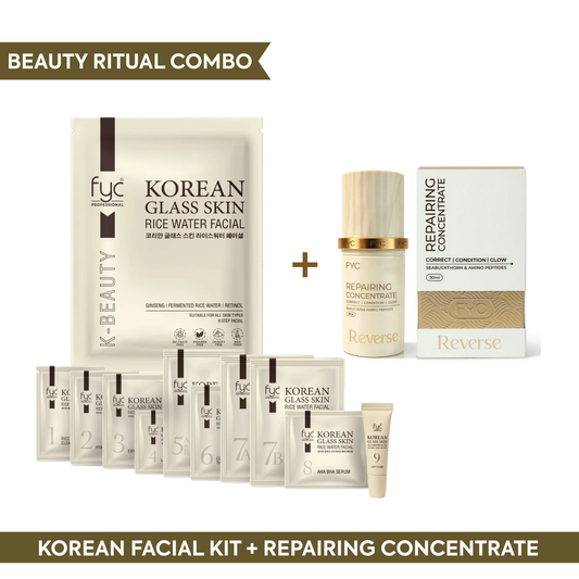 Korean Facial Kit + Repairing Concentrate | Correct & Renew Combo