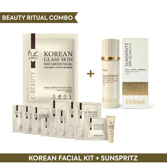 Korean Facial Kit + Sunspritz SPF 50 PA++++ | Dewy Defence Combo