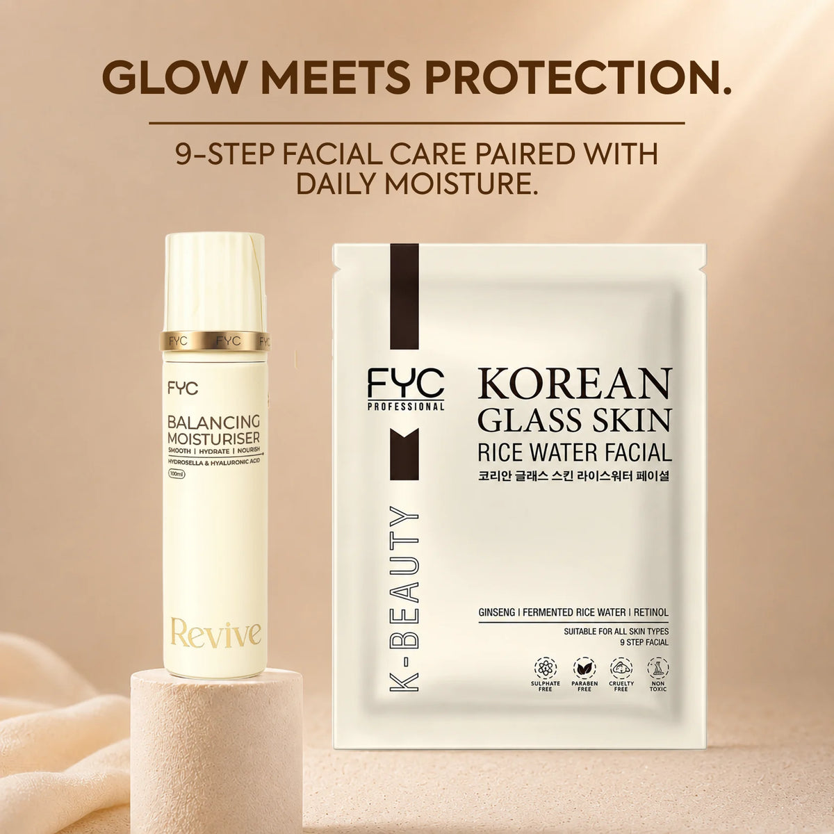 Korean Facial Kit + Moisturizer | Balancing Glow Combo