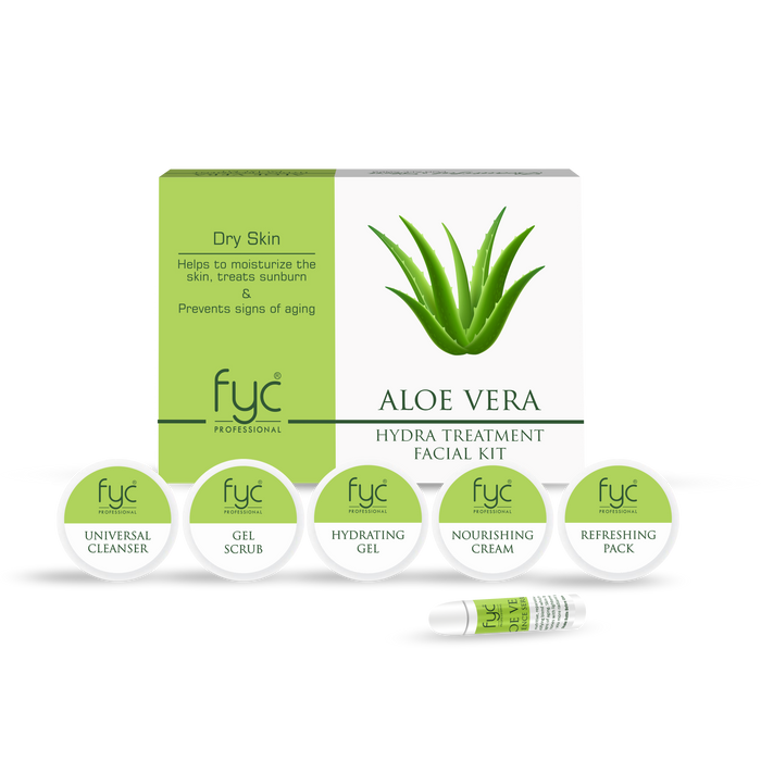 Aloe Vera Facial Kit - Hydrating Skincare Set for Glowing, Soothing Results (Set of 5) 260g - FYC PROFESSIONAL