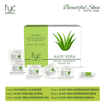 Aloe Vera Facial Kit - Hydrating Skincare Set for Glowing, Soothing Results (Set of 5) 260g