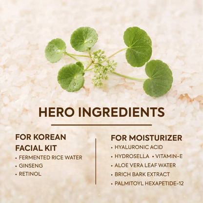 Korean Facial Kit + Moisturizer | Balancing Glow Combo
