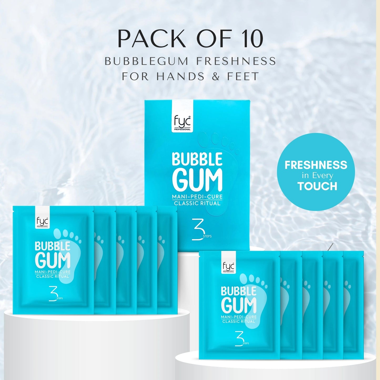 Bubble Gum Mani-Pedi Kit 3-Step Hand & Foot Care Pack of 10*40g