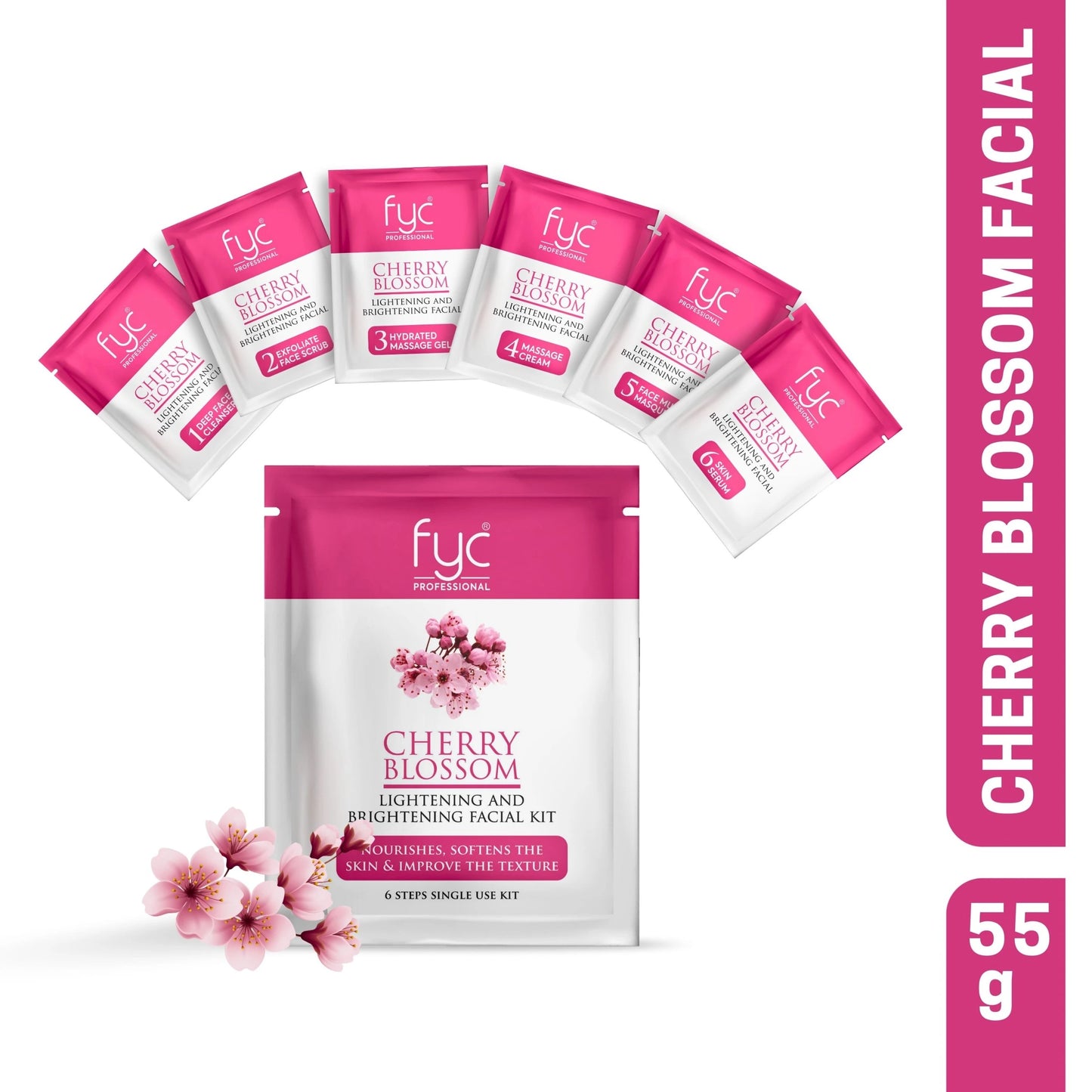 Cherry Blossom Lightening & Brightening 6 Step Facial Kit – 55g