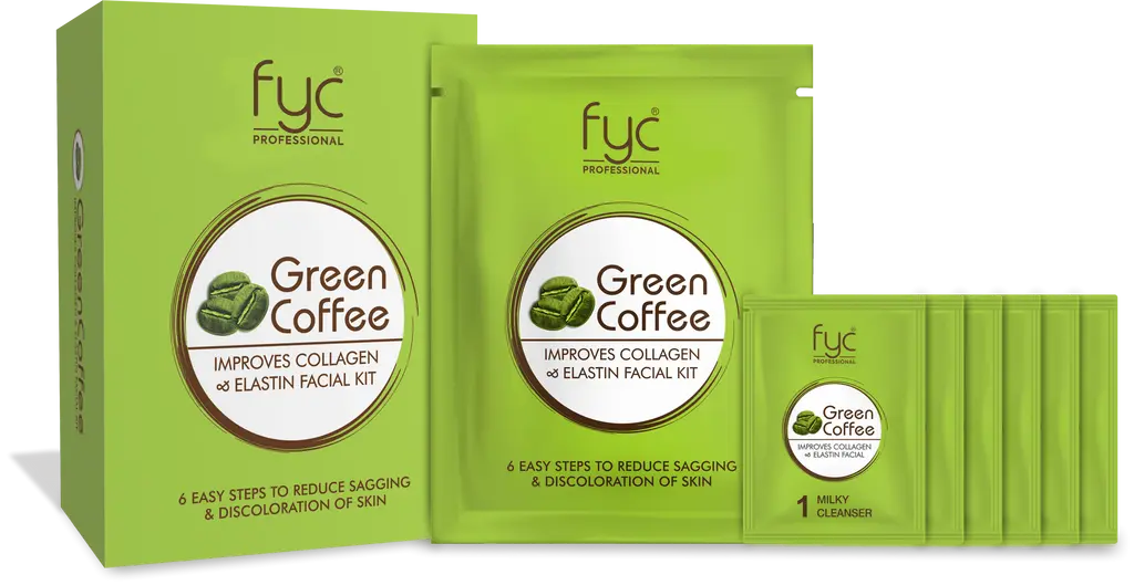 FYC Green Coffee Facial Kit Pouch - Revitalizing & Energizing Skincare Treatment"