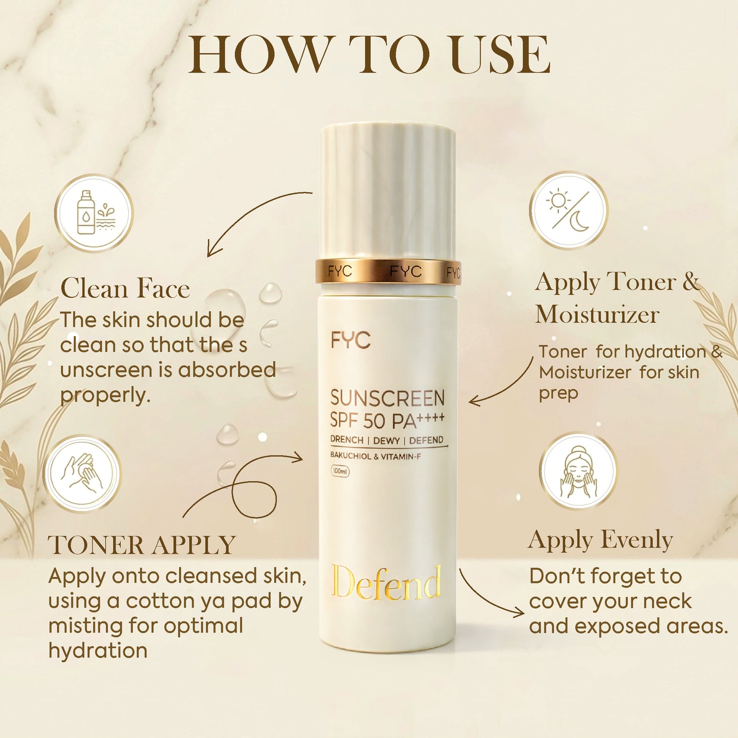 FYC Sunscreen SPF 50 PA++++ (100ml) | Lightweight Broad Spectrum Protection