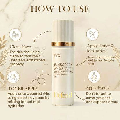 FYC Sunscreen SPF 50 PA++++ (100ml) | Lightweight Broad Spectrum Protection