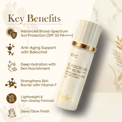 FYC Sunscreen SPF 50 PA++++ (100ml) | Lightweight Broad Spectrum Protection