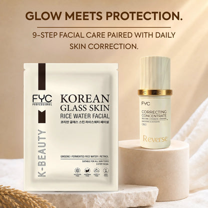Korean Facial Kit + Correcting Concentrate | Restore & Radiate Combo