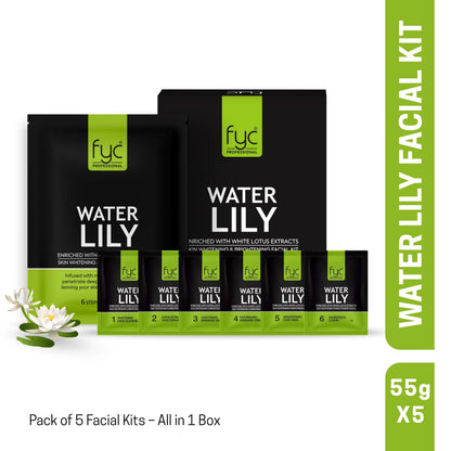 white water lily extract FYC Water Lily 6 Steps Facial Kit – Pack of 5 (55g Each) – FYC PROFESSIONAL