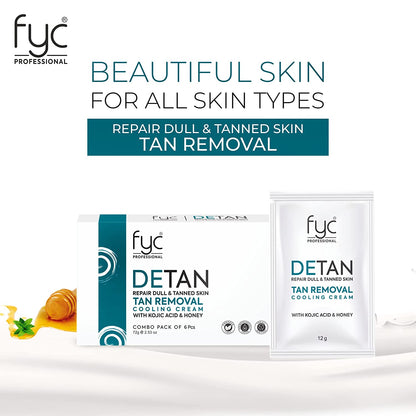 DETAN TAN REMOVAL COOLING CREAM for REPAIR DULL & TANNED SKIN (COMBO PACK)